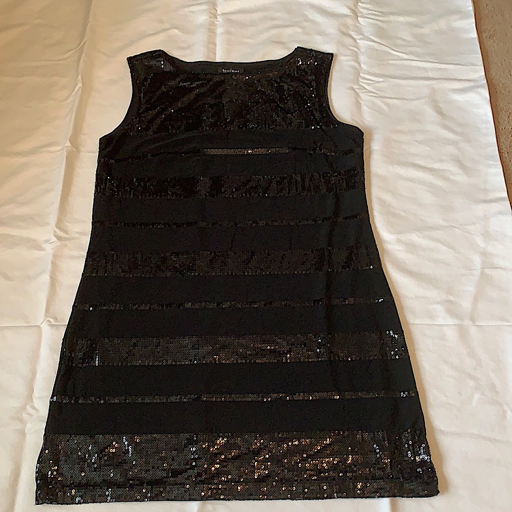 White House Black Market, black sequin dress